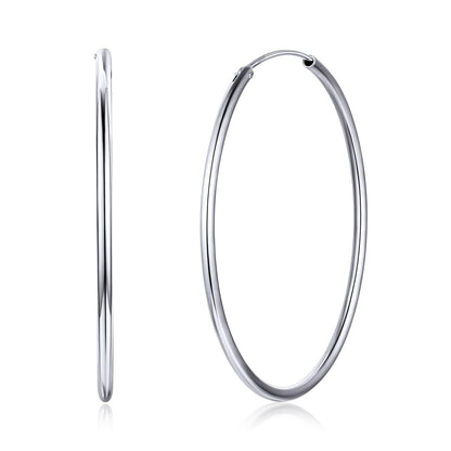 Sterling Silver Thin Hoop Earrings for