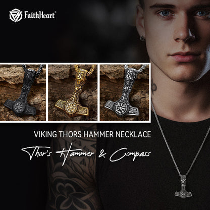 Viking Thor's Hammer Mjolnir Necklace Pendant for