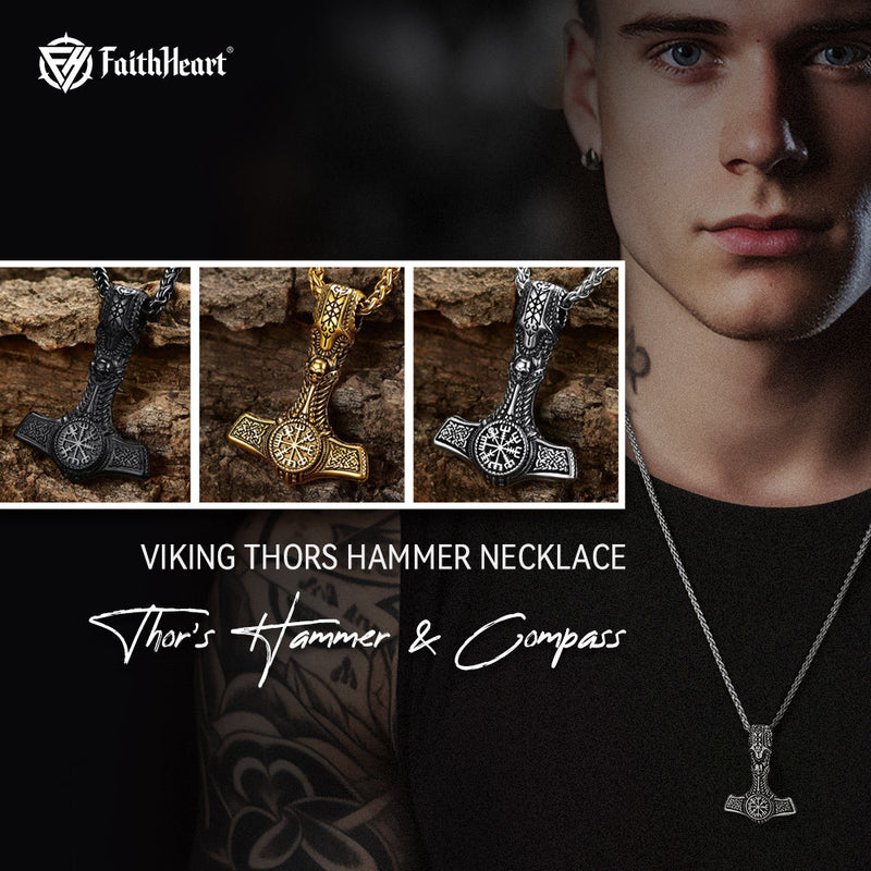 Viking Thor's Hammer Mjolnir Necklace Pendant for