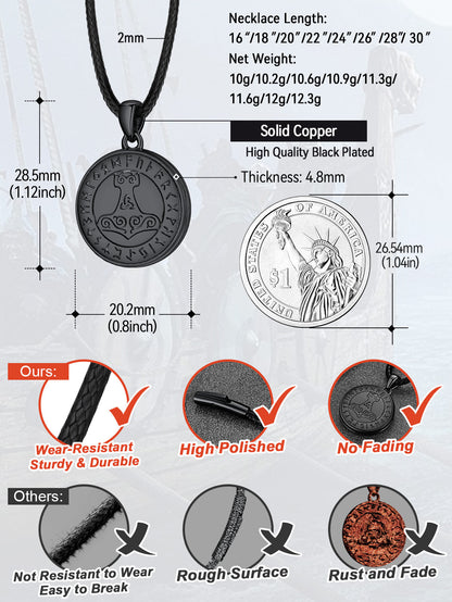 Viking Thor's Hammer Personalised Photo Locket Necklace for