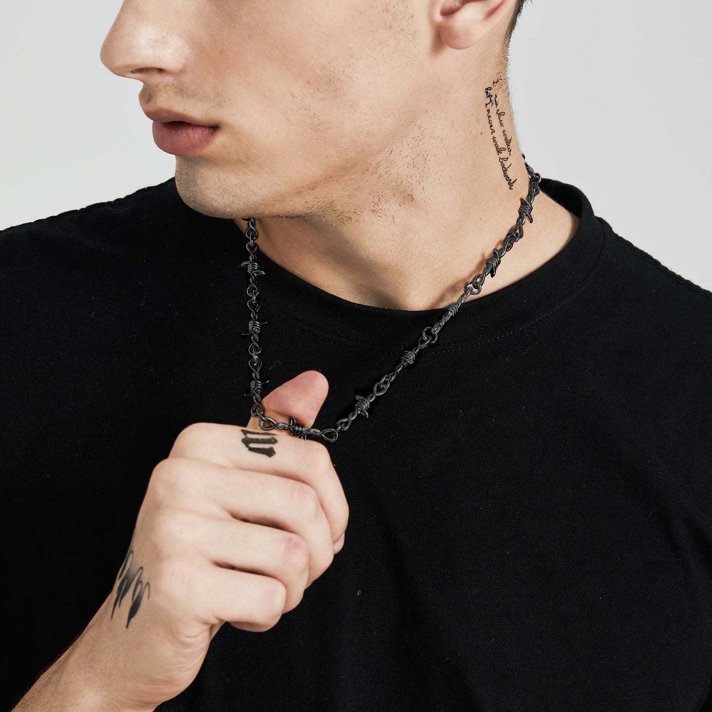 Gothic Thorn Barb Wire Chain Link Necklace Birthday Gift for