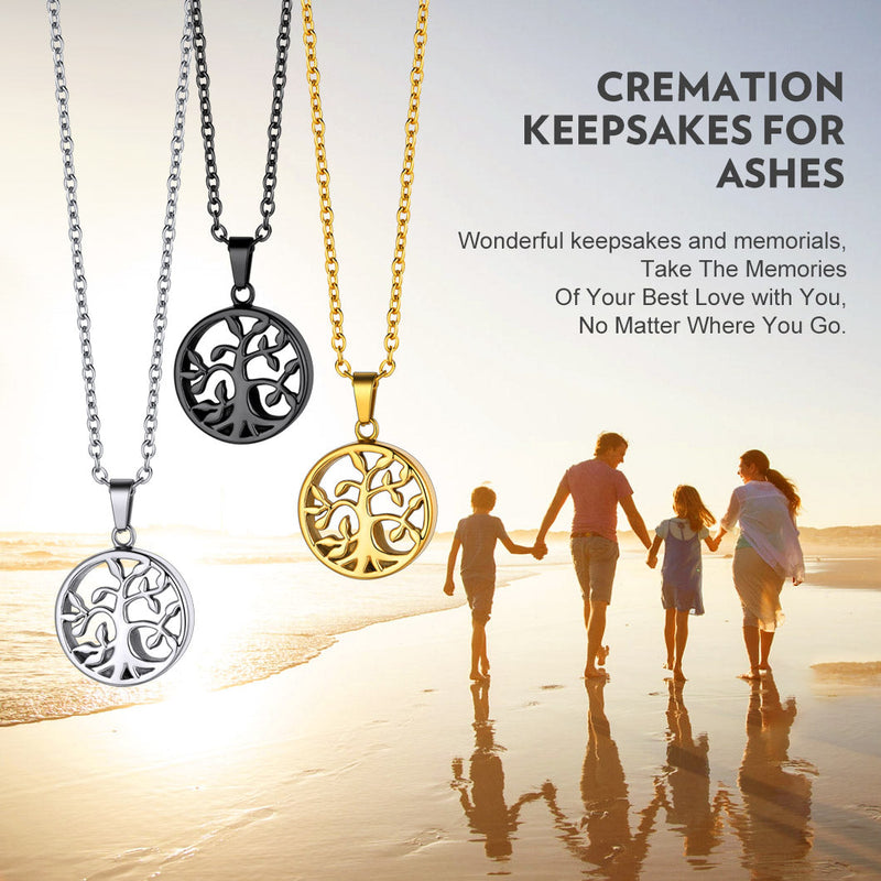 Cremation Tree of Life Urn Necklace for Ashes Memorial Gift