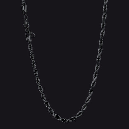 Twisted Rope Chain Stainless Steel Link Necklace for