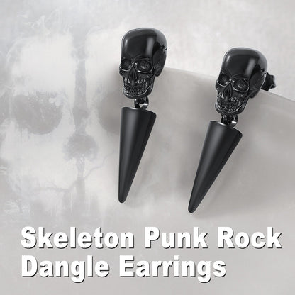 Flash Punk Spike Skull Earrings for
