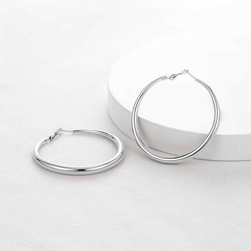 40/60/80mm Simple Thin Hoop Earrings for