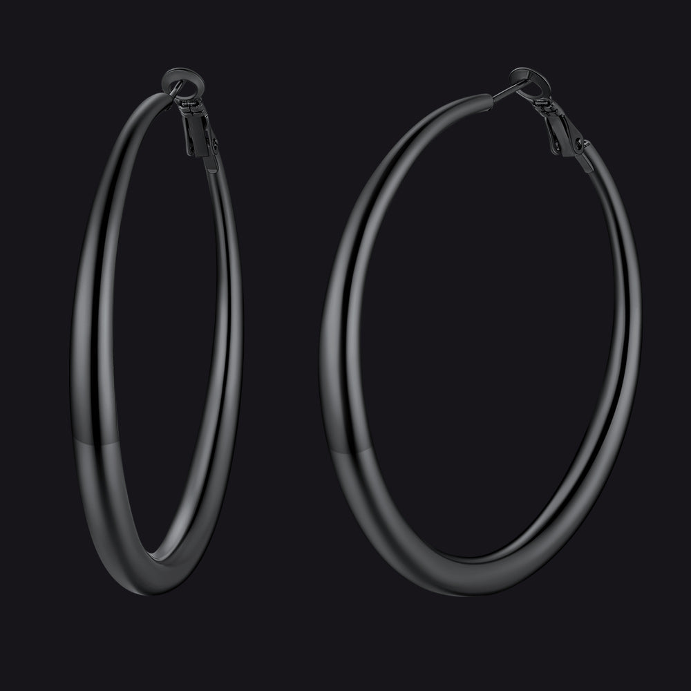 40/60/80mm Simple Thin Hoop Earrings for