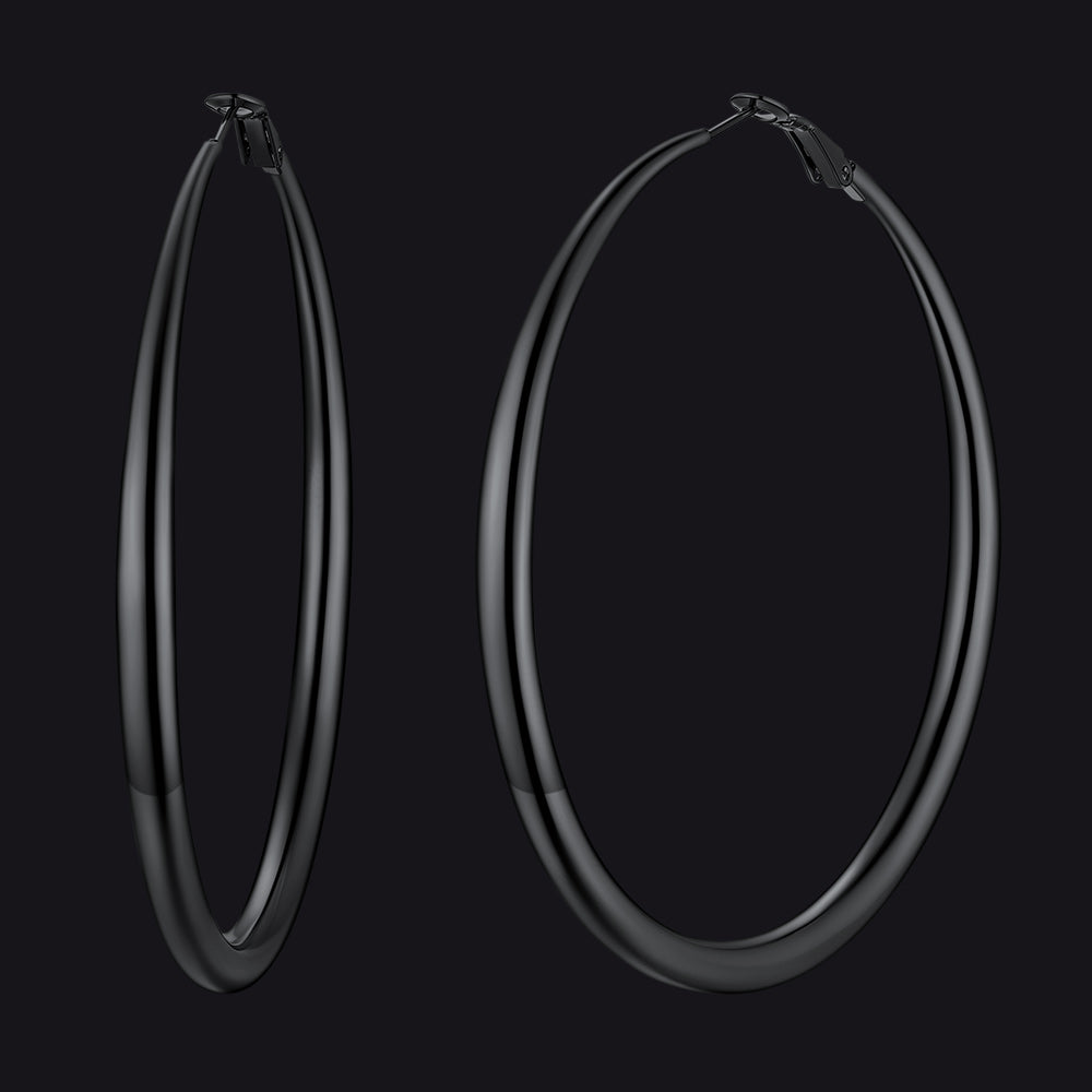 40/60/80mm Simple Thin Hoop Earrings for