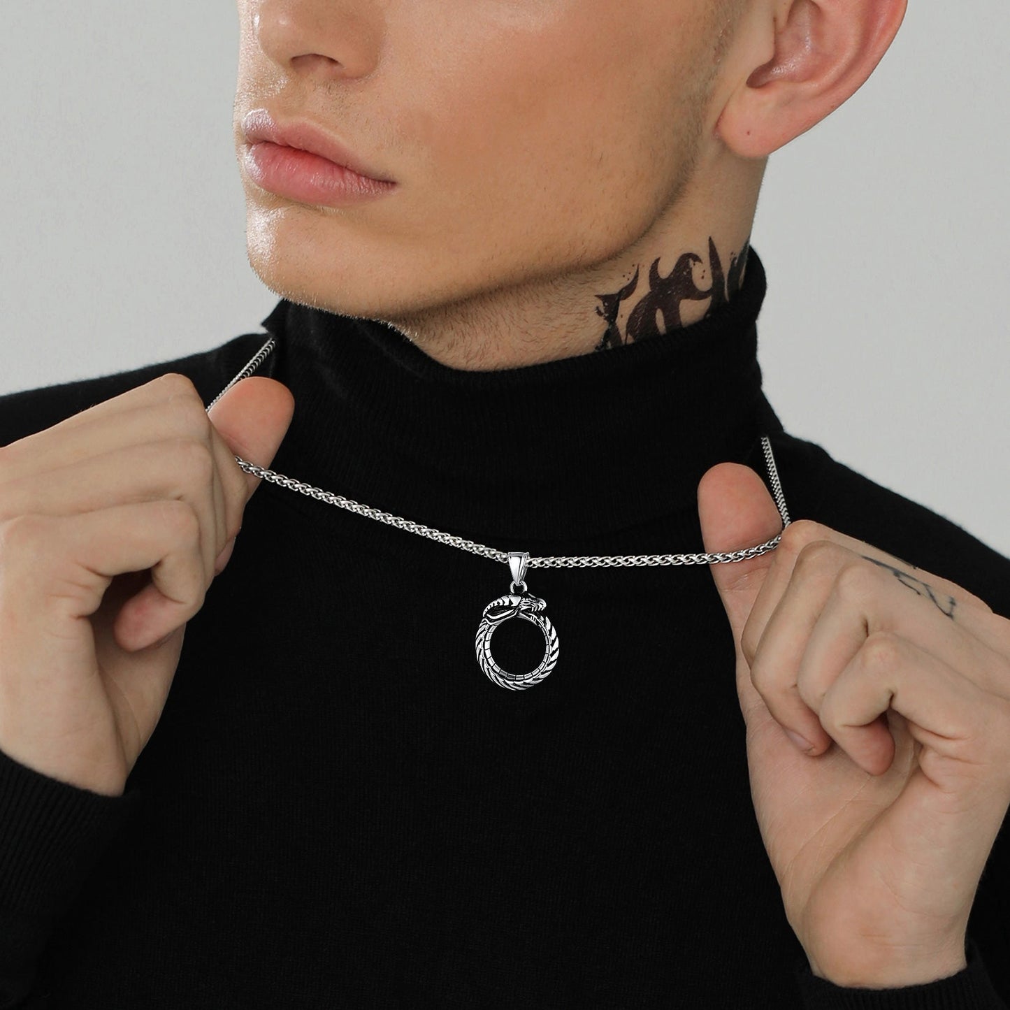 Dragon Circle Pendant Necklace for