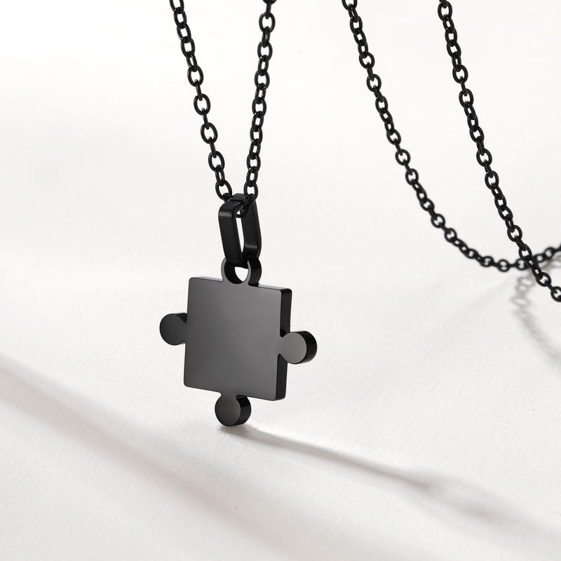 Custom Puzzle Matching Necklaces for Couple Mom Daughter 2pcs