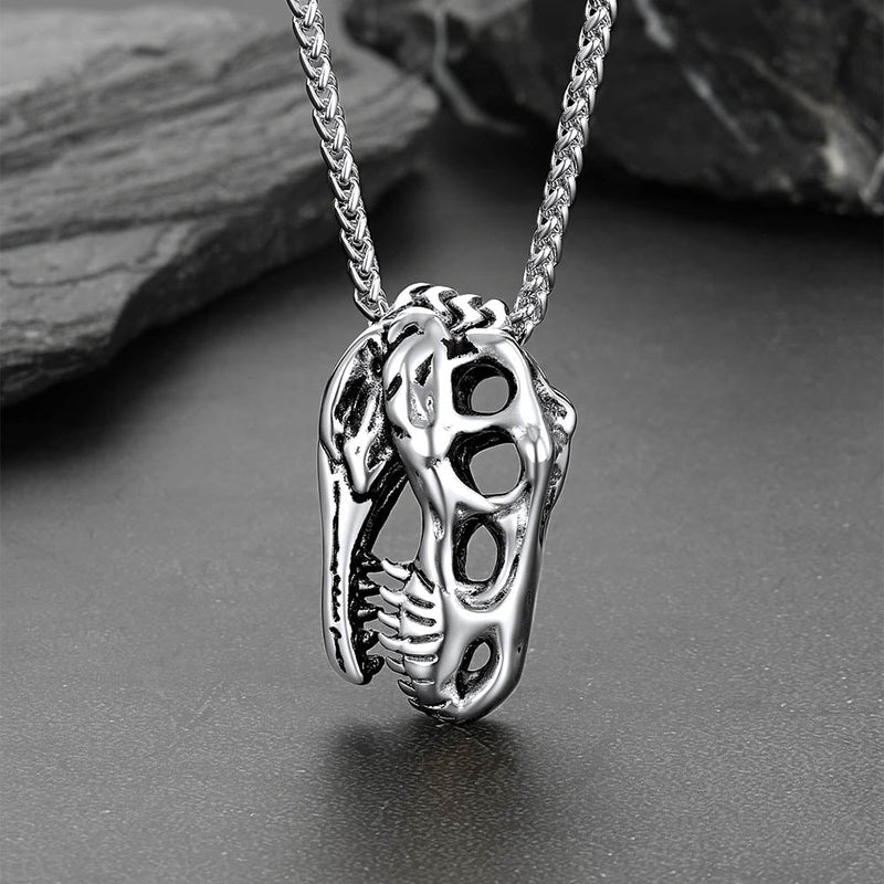 T-rex Dinosaur Skull Head Necklace Pendant for