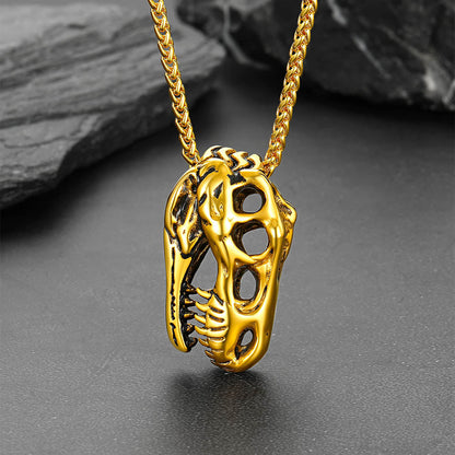 T-rex Dinosaur Skull Head Necklace Pendant for