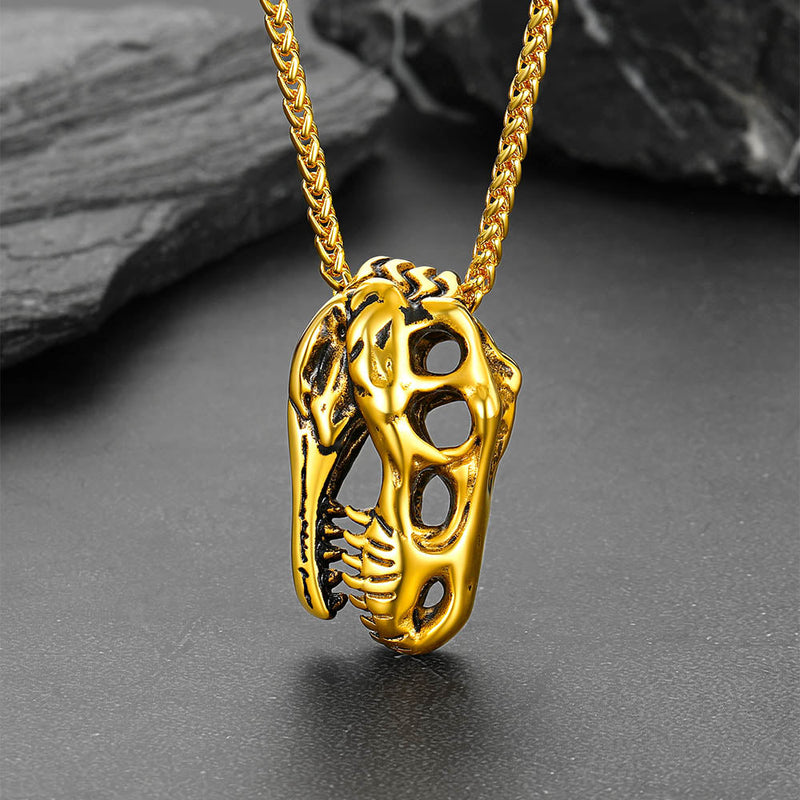 T-rex Dinosaur Skull Head Necklace Pendant for