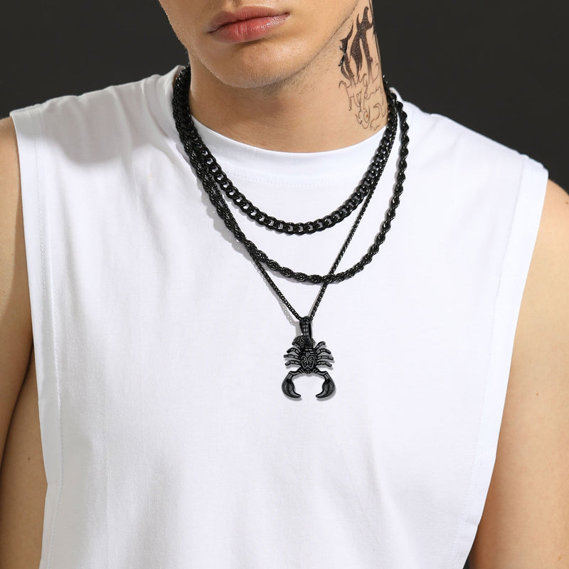 Celtic Knot Scorpion Pendant Necklace for