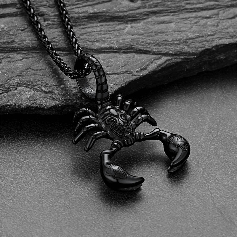 Celtic Knot Scorpion Pendant Necklace for