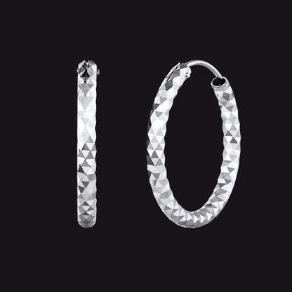 925 Sterling Silver 30/50/70mm Simple Hoop Earrings for