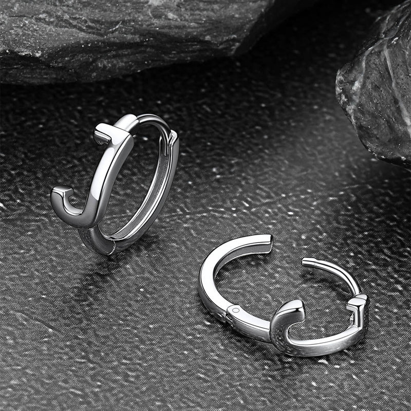 Sterling Silver Initial Letter A-z Hoop Earrings for