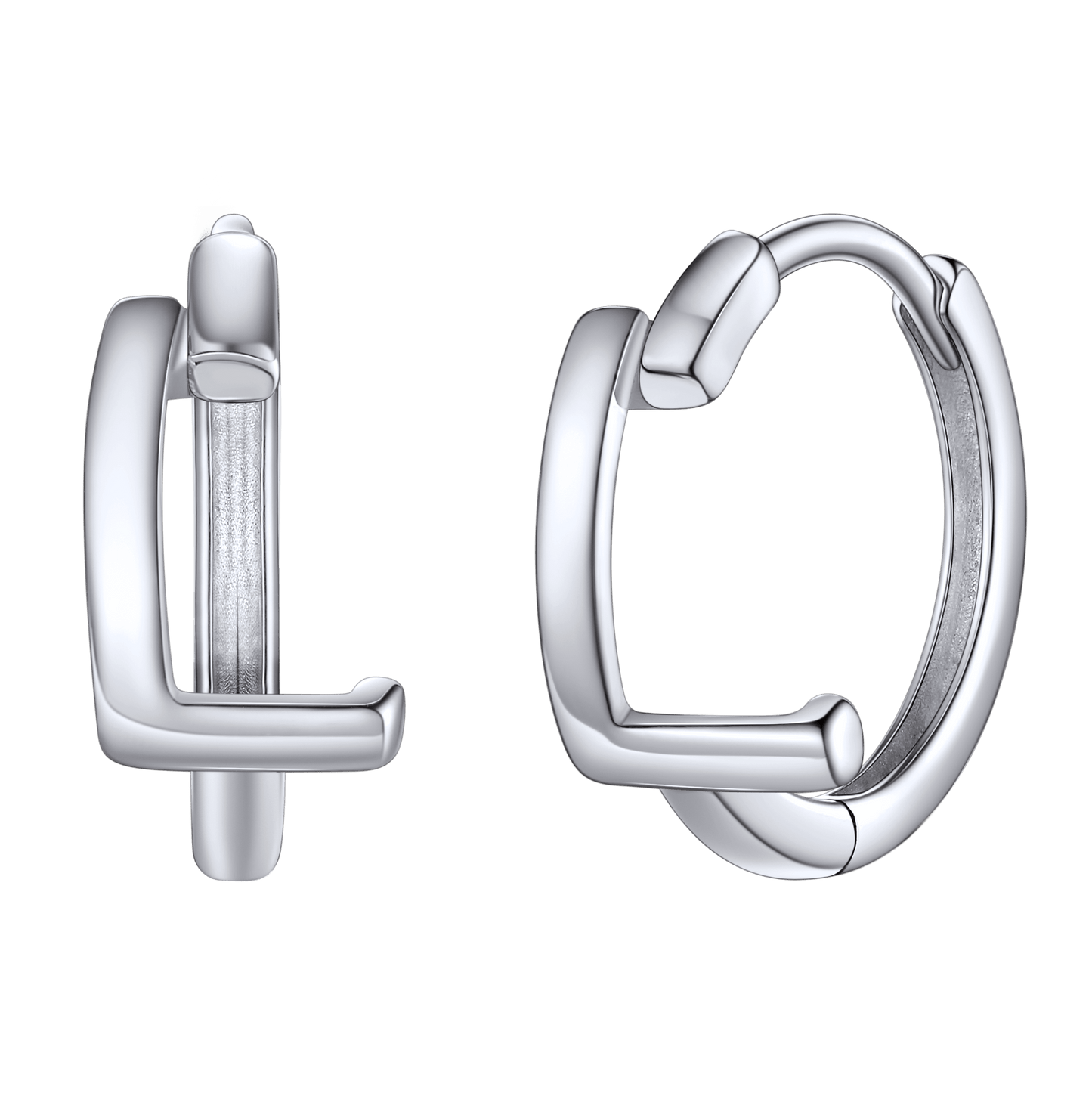 Sterling Silver Initial Letter A-z Hoop Earrings for
