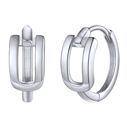 Sterling Silver Initial Letter A-z Hoop Earrings for