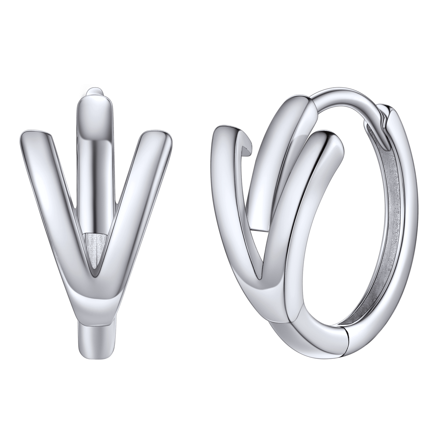 Sterling Silver Initial Letter A-z Hoop Earrings for