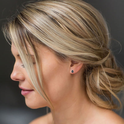Flash Silver Water Drop Cubic Zirconia Stud Earrings for