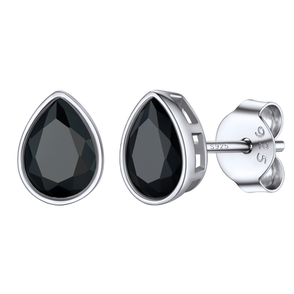 Flash Silver Water Drop Cubic Zirconia Stud Earrings for
