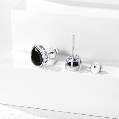 Flash Silver Water Drop Cubic Zirconia Stud Earrings for