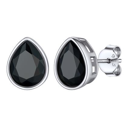 Flash Silver Water Drop Cubic Zirconia Stud Earrings for