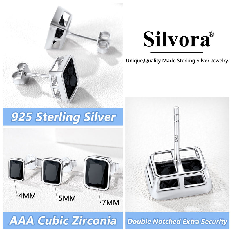 Flash Sterling Silver Stud Earrings for
