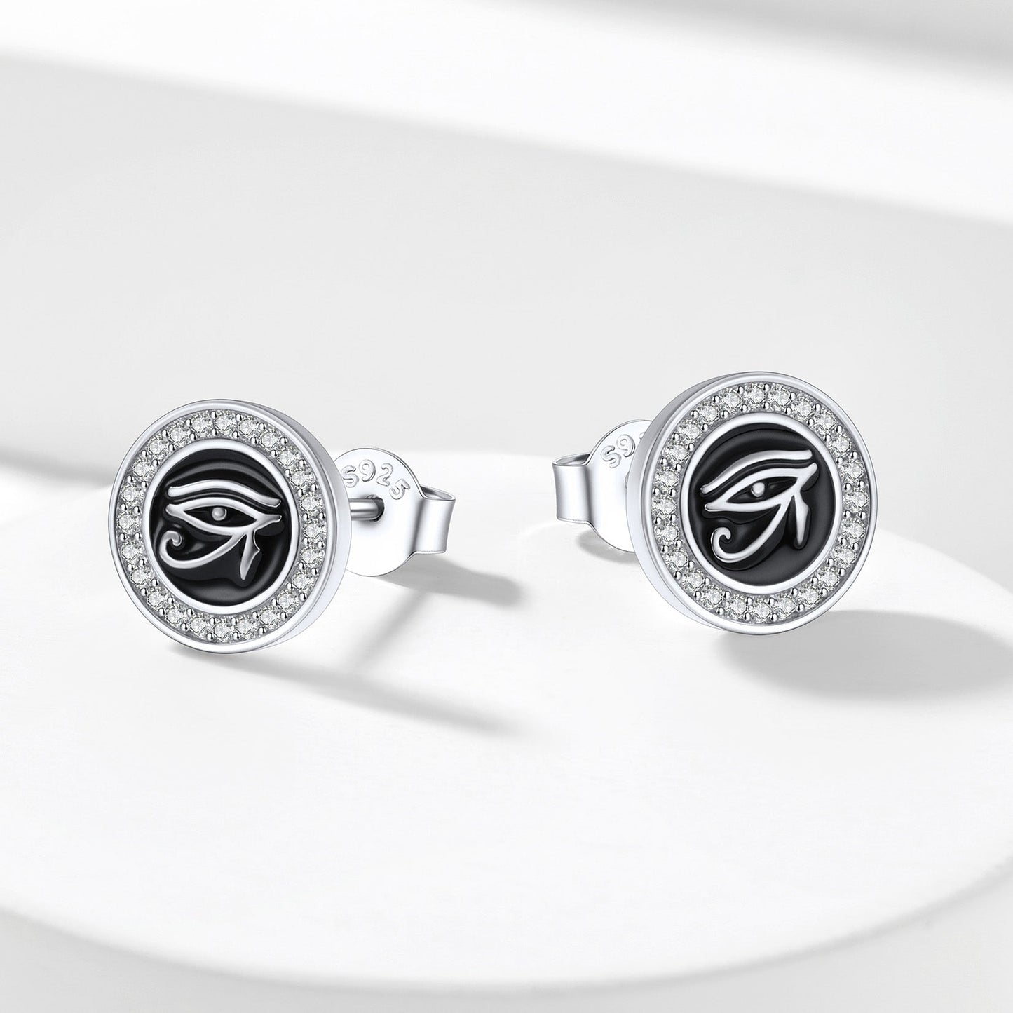 Sterling Silver Eye of Ra Stud Earrings for