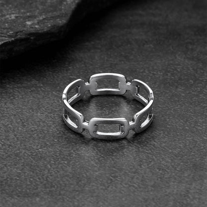 925 Sterling Silver Chain Link Rings for