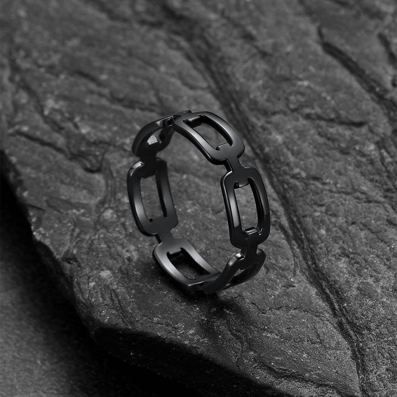 925 Sterling Silver Chain Link Rings for