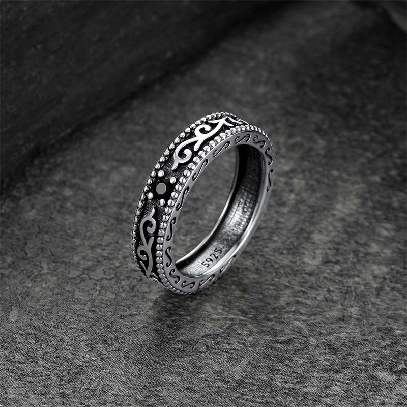 Sterling Silver Black Onyx Celtic Ring for