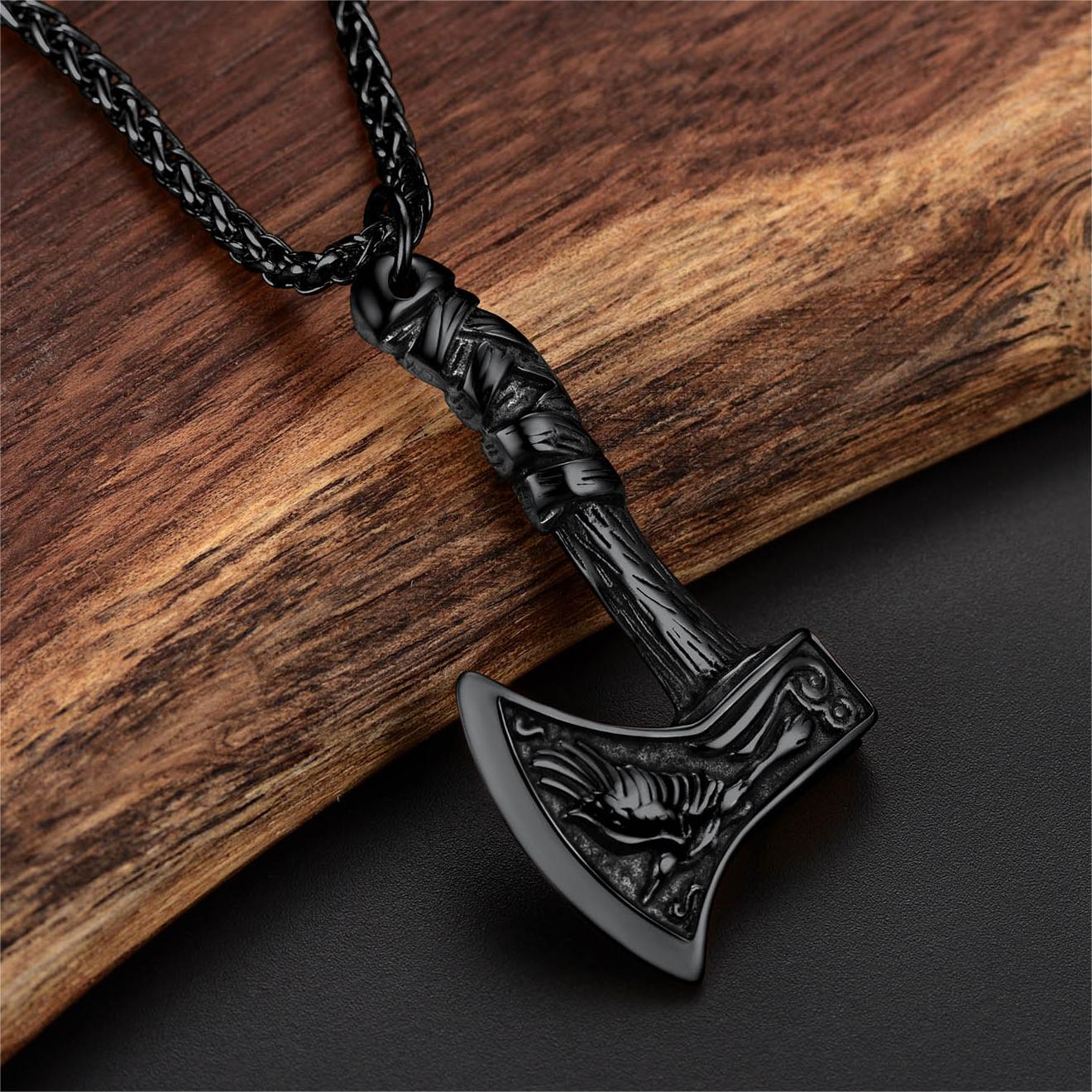 Norse Viking Battle Axe Necklace Amulet Jewelry for