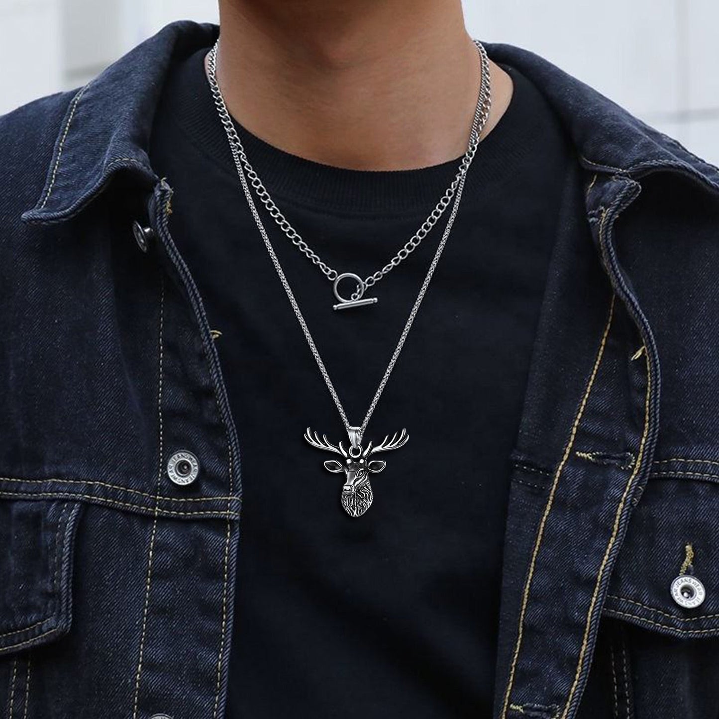 Viking Deer Necklace Pendant for