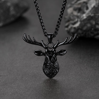 Viking Deer Necklace Pendant for