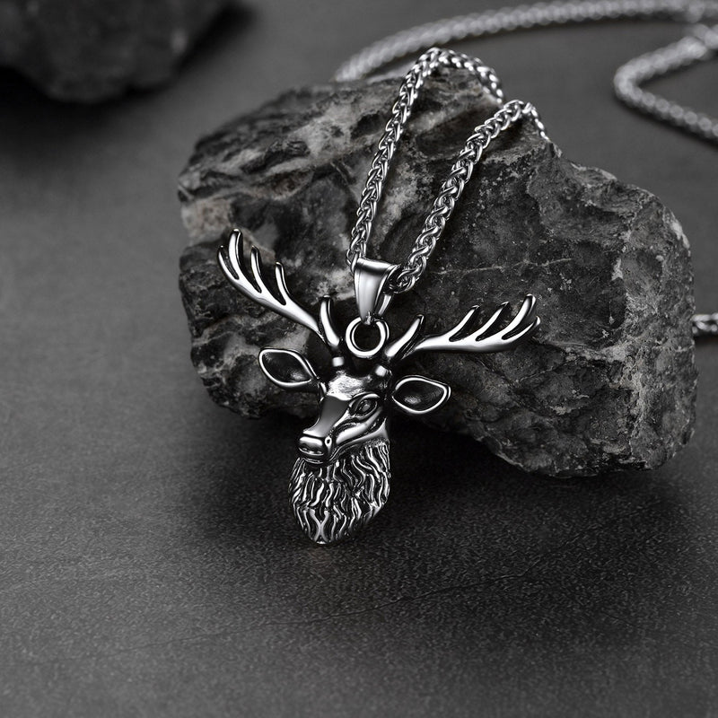 Viking Deer Necklace Pendant for