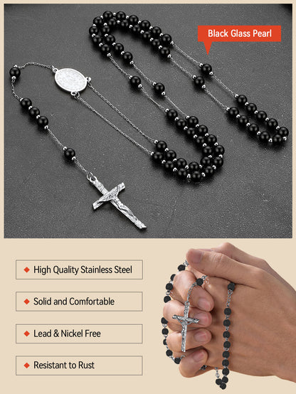 Catholic Virgin Mary Rosary Beads Necklace for