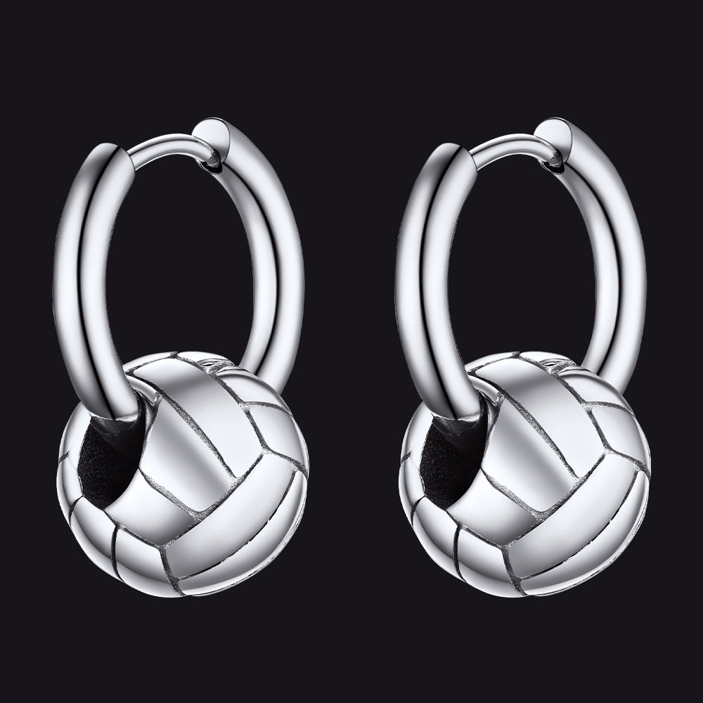 Flash Volleyball Dangle Hoop Earrings for