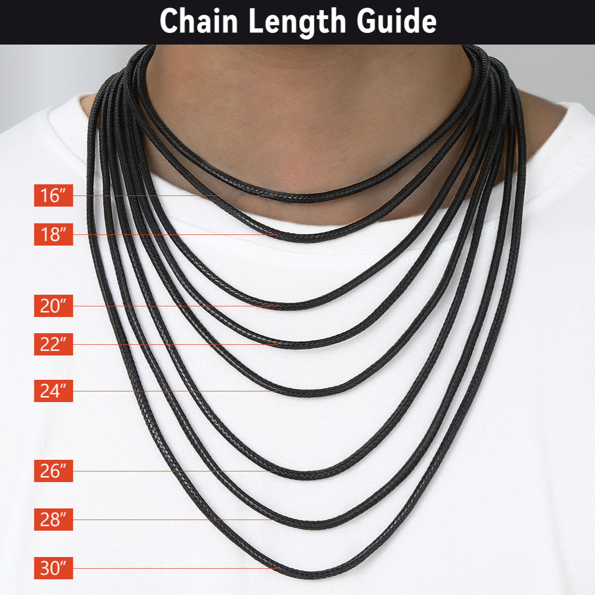 Braided Leather Cord Chain Wax Rope Necklace for 2mm/3mm