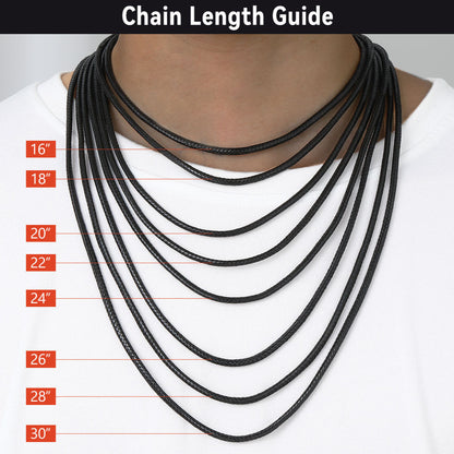 Braided Leather Cord Chain Wax Rope Necklace for 2mm/3mm