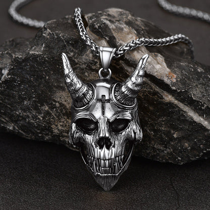 Gothic Skull Goat Necklace Devil Pendant for