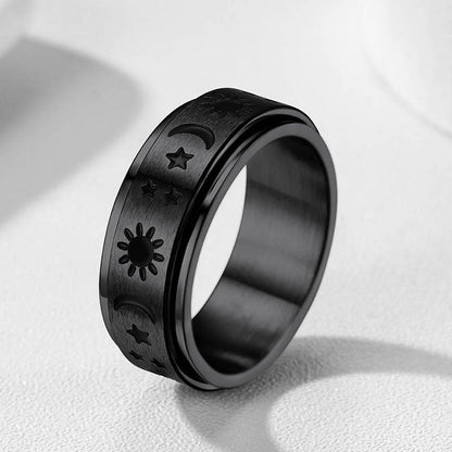Faithheart Moon Star Sun Ring Fidget Ring for Anxiety