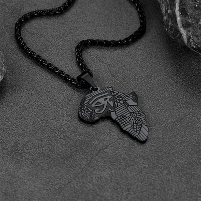 African Map Eye of Horus Necklace for