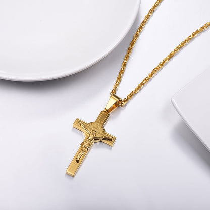 Catholic Saint Benedict Crucifix Cross Necklace for
