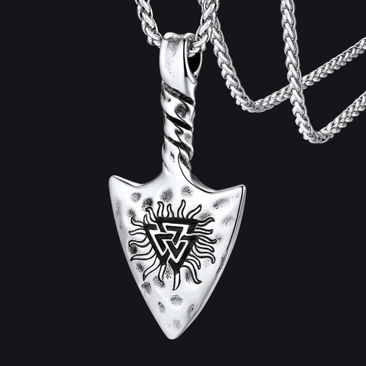 Flash Viking Gungnir Necklace With Valknut Amulet Jewelry for