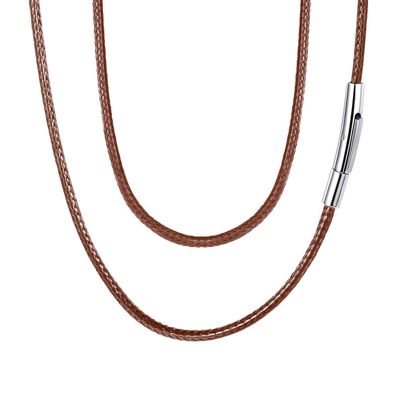 Braided Leather Cord Chain Wax Rope Necklace for 2mm/3mm
