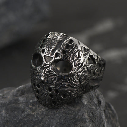 Gothic Jason Voorhees Mask Ring for