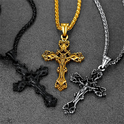 Crucifix Cross Necklace Jesus Pendant for