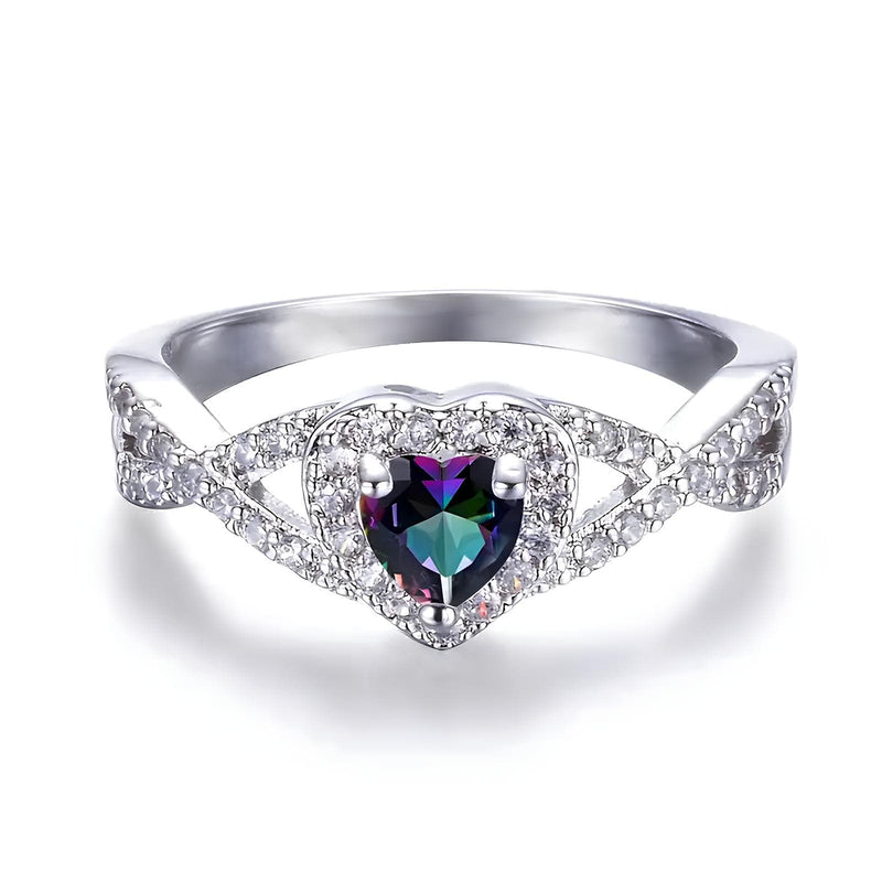 Rainbow Topaz Love Ring