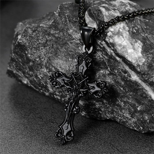 Crucifix Cross Necklace Jesus Pendant for